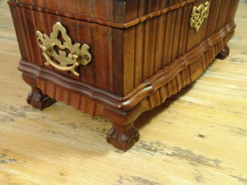 Vintage Ball and Claw embuia Jewellery Box with brass fittings - 32cm x 15cm x 15cm