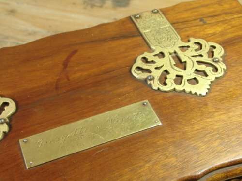 Vintage Ball and Claw embuia Jewellery Box with brass fittings - 32cm x 15cm x 15cm