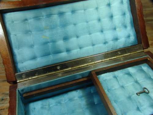 Vintage Ball and Claw embuia Jewellery Box with brass fittings - 32cm x 15cm x 15cm