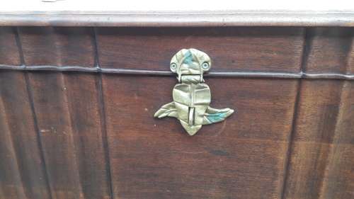 Vintage Imbuia Ball and claw Kist with brass fittings