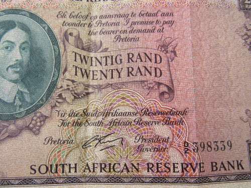 G Rissik R20 South African bank Note. 1st issue D2, near mint condition