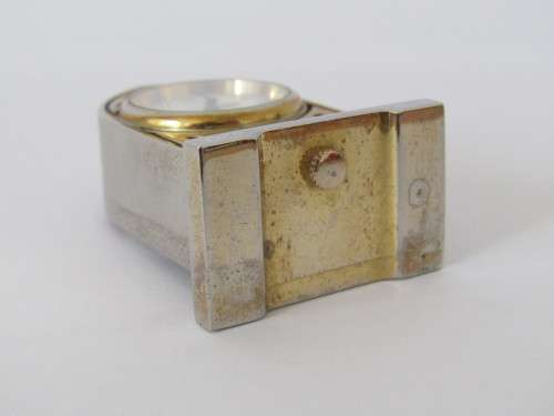 Vintage miniature Quartz desk clock, metal construction, 5cm high - others available