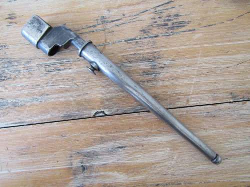Vintage British No.4 MK2 Spike Bayonet with scabbard, 28cm (spike 18cm)