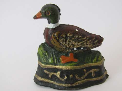 Vintage cast iron Door Stop in the shape of a Duck, 8cm, excellent condition