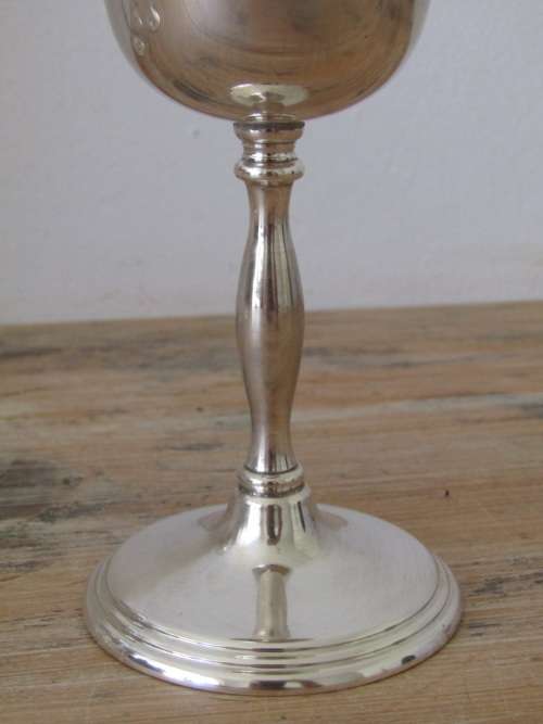 Vintage set of 6 silverplated wine Goblets, E.P.B, England, 18cm, excellent condition