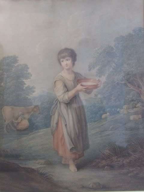 Vintage set of 2 original hand coloured engravings, framed and behind glass, 62cm x 50cm