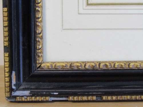 Vintage set of 2 original hand coloured engravings, framed and behind glass, 62cm x 50cm