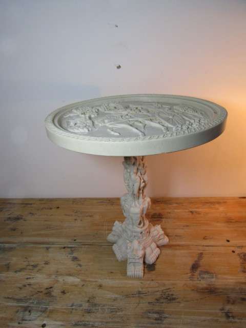 Oriental cast resin Figural Side Table, 45cm diameter x 52cm *No reserve auction NOW ON at Port no.5