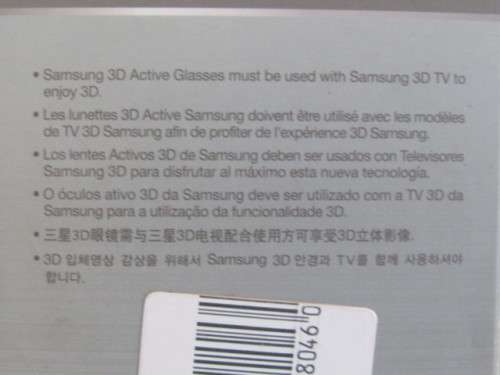 Samsung 3D Active Glasses, new in box with battery and manual