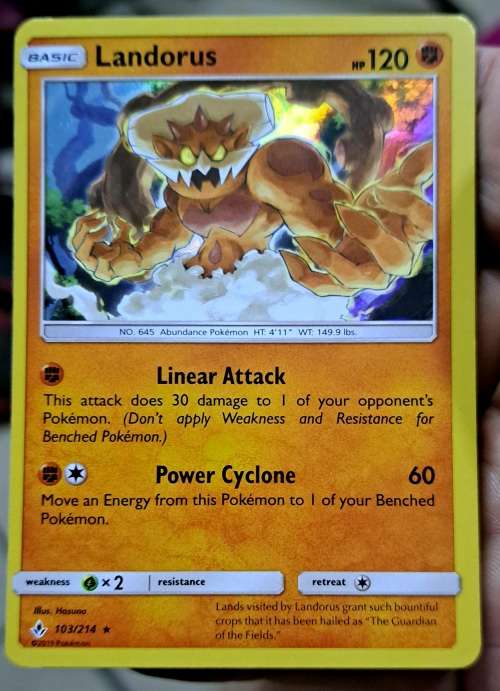 Pokemon Trading Cards - TCG - Landorus - 103/214 - Holo Rare - Unbroken Bonds - NM
