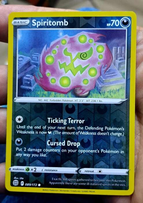 Pokemon Trading Cards - TCG - Spiritomb - 089/172 - Reverse Holo - Brilliant Stars - NM
