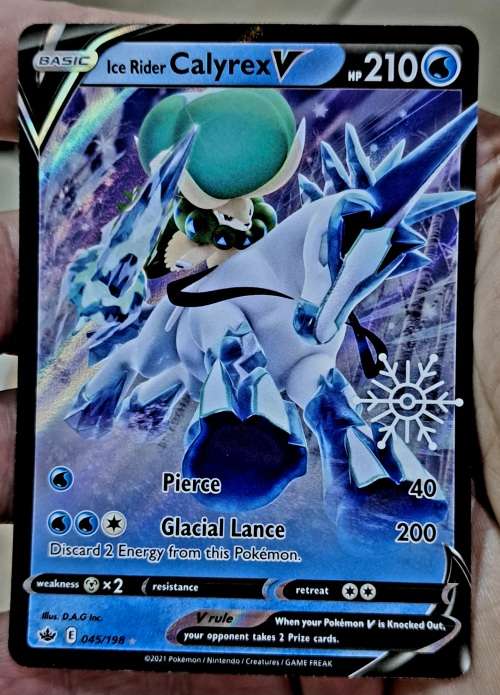 Pokemon Trading Cards - Ice Rider Calyrex V - 045/198 - Xmas Promo (NM)