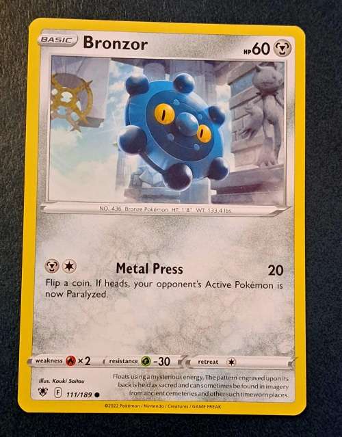 Pokemon Trading Cards - Bronzor - 111/189 - Common - Astral Radiance - NM
