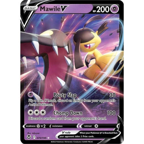 Pokemon Trading Cards - Mawile V - 070/195 - Ultra Rare - Silver Tempest (NM)