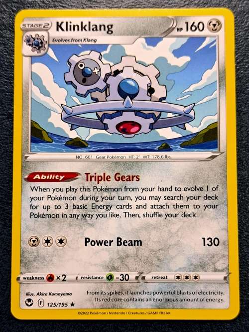 Pokemon Trading Cards - Klinklang - 125/195 - Rare - Silver Tempest (NM)