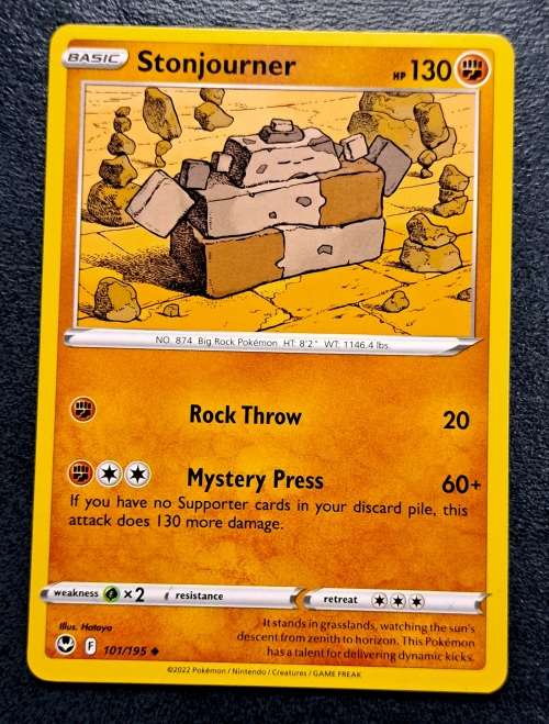 Pokemon Trading Cards - Stonjourner - 101/195 - Uncommon - Silver Tempest (NM)