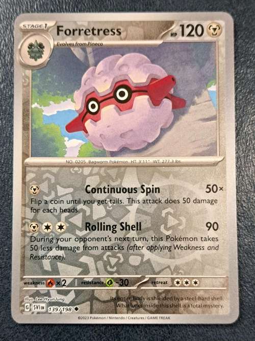 Pokemon Trading Cards - Forretress - 139/198 - Reverse Holo - Scarlet & Violet - NM