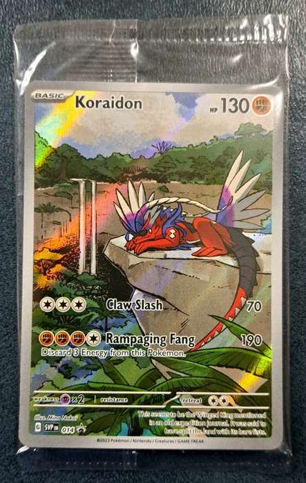 Pokemon Trading Cards -  Koraidon - SVP014 - Illustration Rare Promo Pokemon Scarlet & Violet - NM