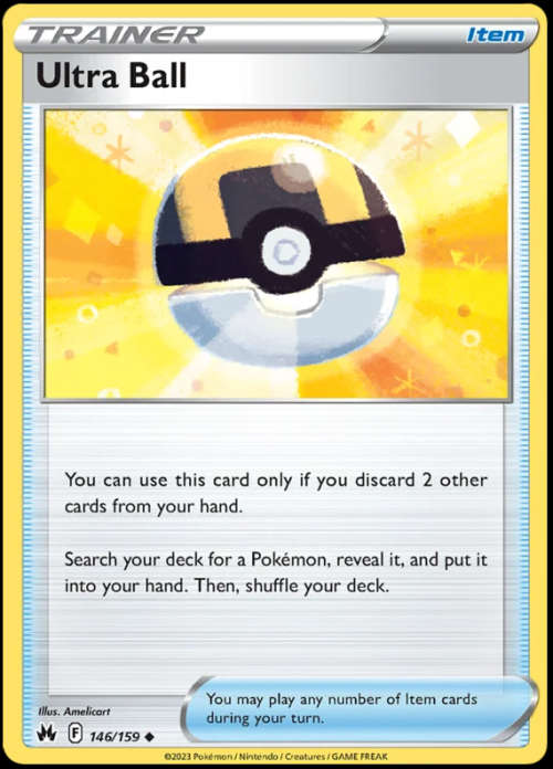 Pokemon Trading Cards -  Ultra Ball - 146/159 - Uncommon - Crown Zenith - NM