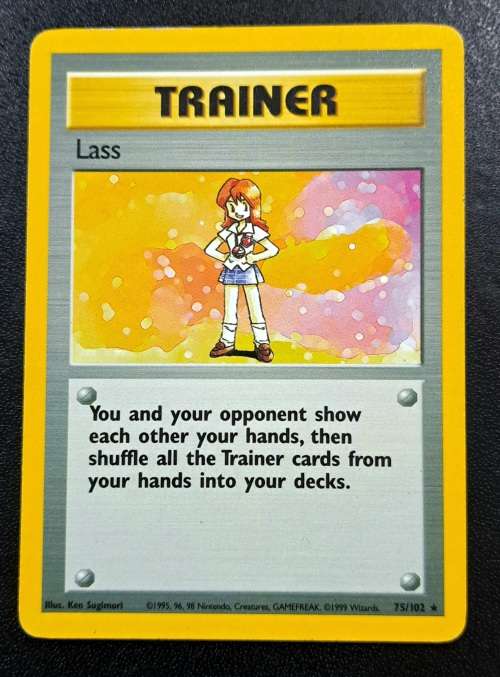 Pokemon Trading Cards - Lass - 75/102 - Rare  - 1999 Base Set Unlimited - LP/NM