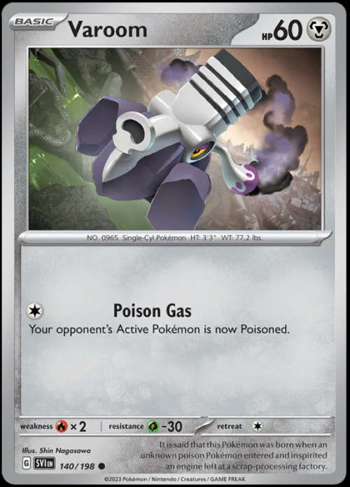 Pokemon Trading Cards - Varoom 140/198 - Common - Scarlet & Violet (Base Set) - NM