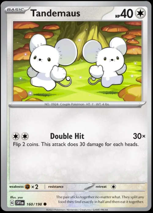 Pokemon Trading Cards - Tandemaus - 160/198 - Common - Scarlet & Violet (Base Set) - NM