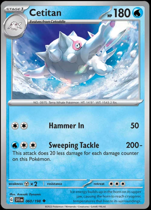 Pokemon Trading Cards - Cetitan - 060/198 - Uncommon - Scarlet & Violet - NM