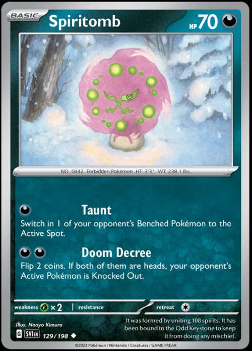 Pokemon Trading Cards - Spiritomb - 129/198 - Scarlet & Violet Base Set - NM