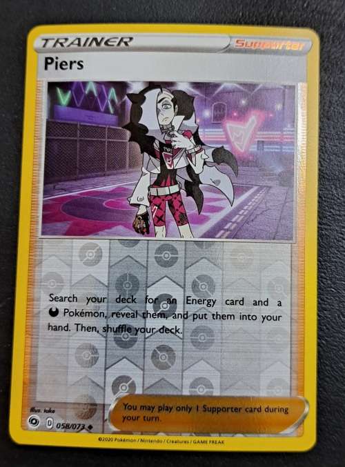 Pokemon Trading Cards - Piers - 058/073 - Reverse Holo - Champions Path - NM