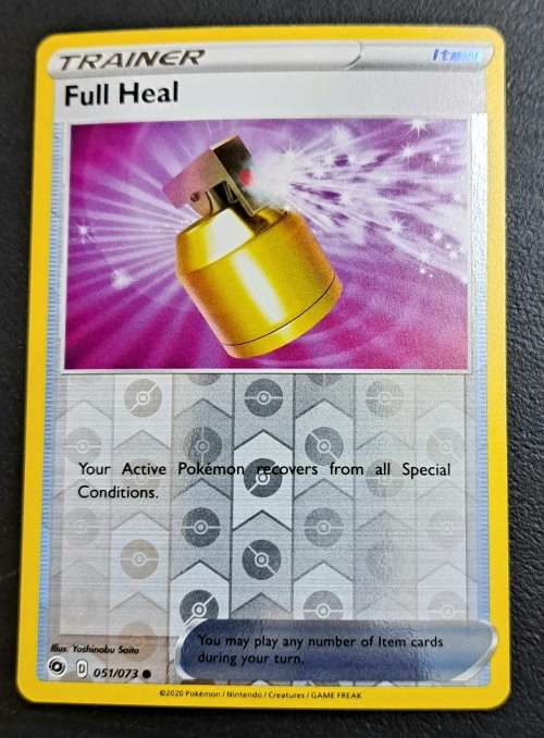 Pokemon Trading Cards - Full Heal - 051/073 - Reverse Holo - Champions Path - NM