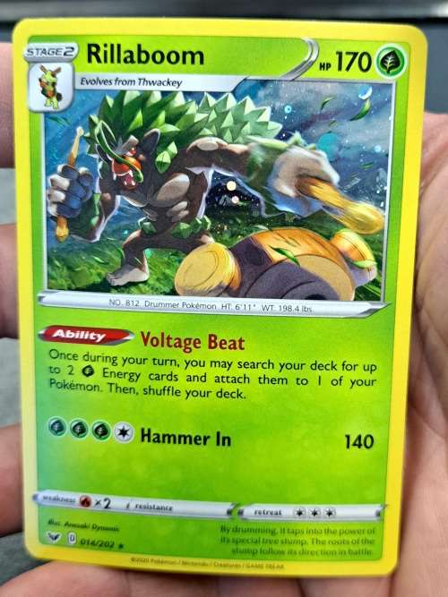 Pokemon Trading Cards - Rillaboom - 014/202 - Cosmos Holo Promo - Sword & Shield (Base Set) - NM