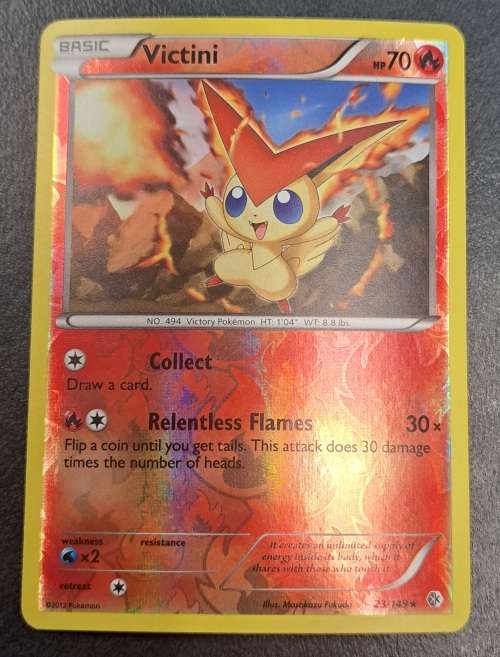 Pokemon Trading Cards - Victini - 23/149 - Rare Reverse Holo - 2012 Boundaries Crossed - NM