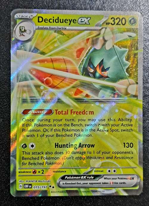 Pokemon Trading Cards - Decidueye ex - 015/197 - Ultra Rare - Obsidian Flames - NM