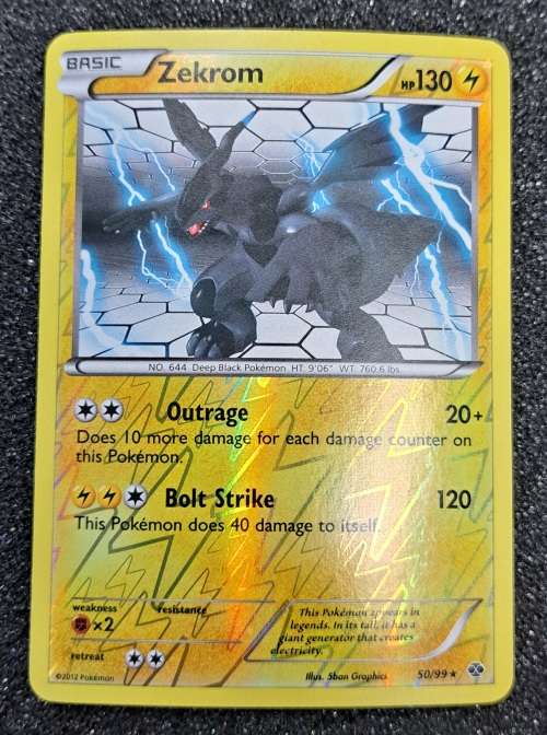 Pokemon Trading Cards - Zekrom - 50/99 - Rare Reverse Holo - Next Destinies - NM