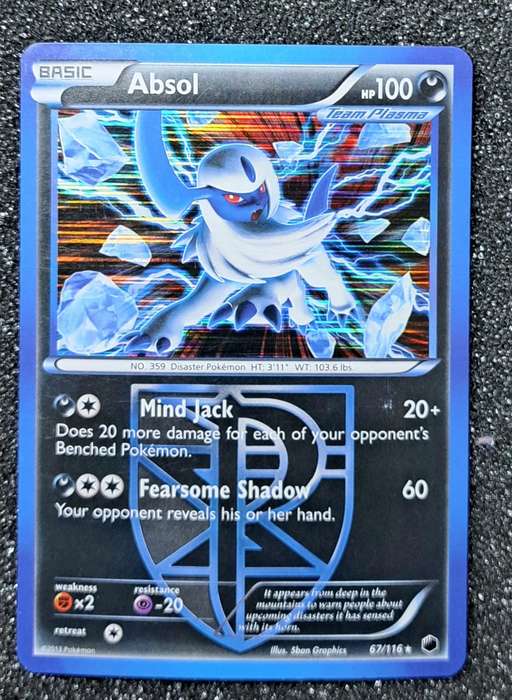 Pokemon Trading Cards - Absol - 67/116 - Holo Rare - Plasma Freeze - VLP/NM
