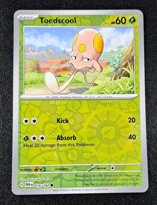 Pokemon Trading Cards - Toedscool - 016/182 - Reverse Holo - Paradox Rift - NM