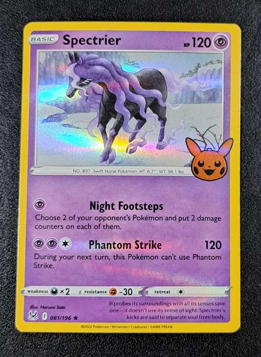 Pokemon Trading Cards - Spectrier - 081/196 - Holo Rare - Trick or Trade 2023 - NM