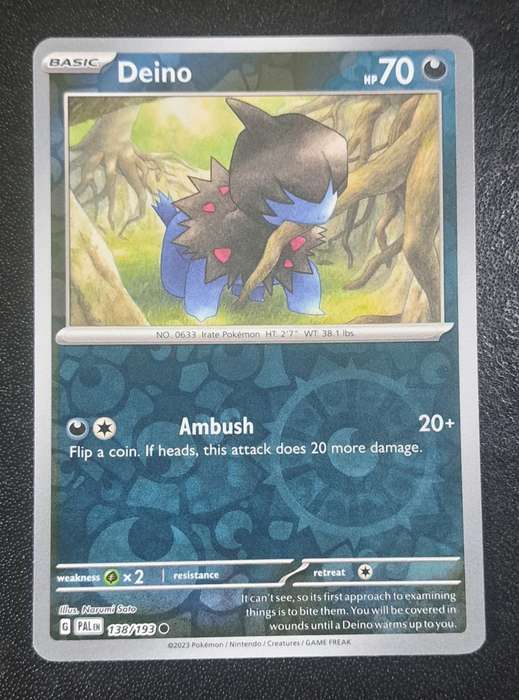 Pokemon Trading Cards - Deino - 138/193 - Reverse Holo - Paldea Evolved NM