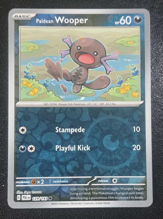 Pokemon Trading Cards - Paldean Wooper - 129/193 - Reverse Holo - Paldea Evolved NM