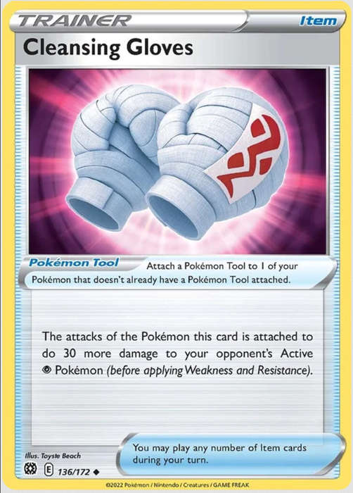 Pokemon Trading Cards - Cleansing Gloves - 136/172 - Brilliant Stars - NM
