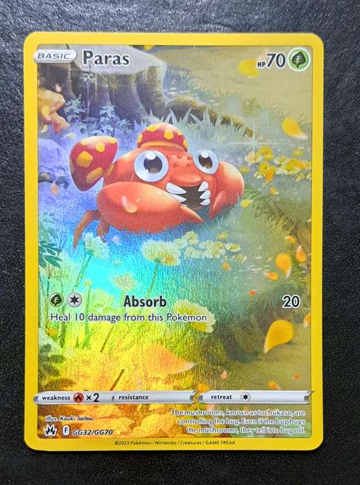Pokemon Trading Cards -  Paras - GG32/GG70 - Holo Rare - Crown Zenith Singles - NM
