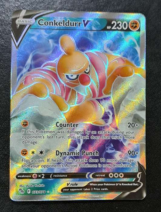 Pokemon Trading Cards - Conkeldurr V - 073/078 - Full Art Ultra Rare - Pokemon Go - NM