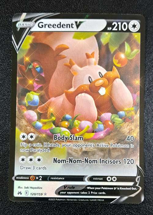Pokemon Trading Cards -  Greedent V - 120/159 - Ultra Rare - Crown Zenith Singles (NM)