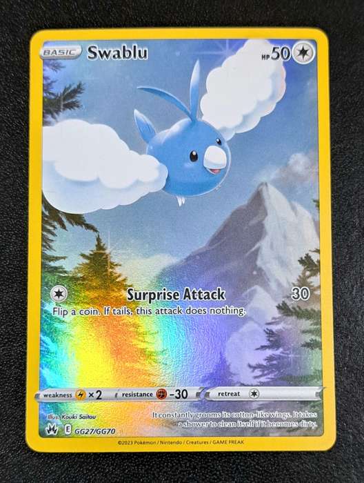 Pokemon Trading Cards - Swablu - GG27/GG70 - Holo Rare Crown Zenith Singles - (NM)