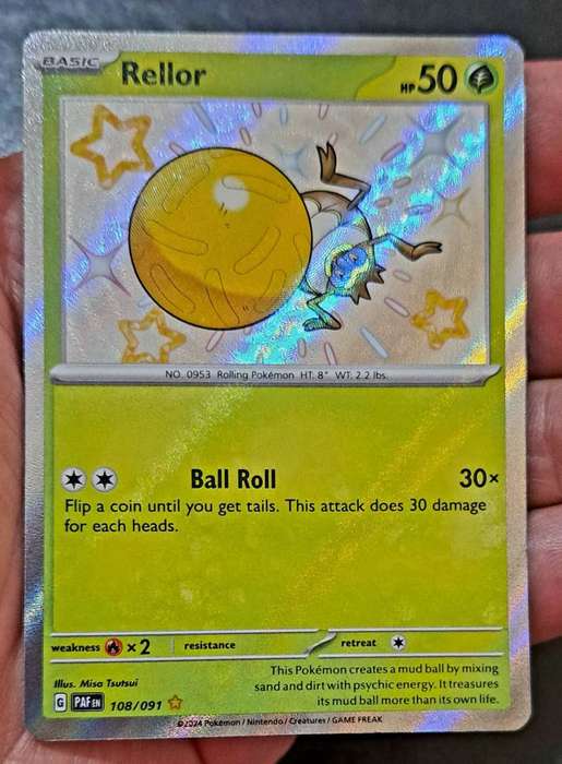 Pokemon Trading Cards - TCG - Rellor - 108/091 - Shiny Rare - Paldean Fates Singles - NM
