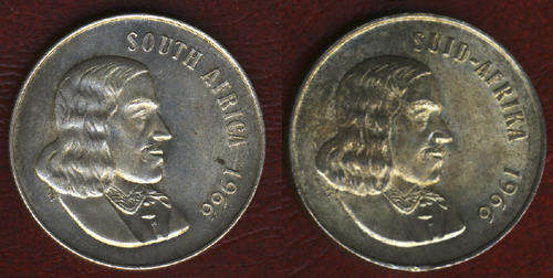 SET of BOTH the Jan van Riebeeck SILVER R1 coins: 1966 English & Afrikaans issues: 15 sets available