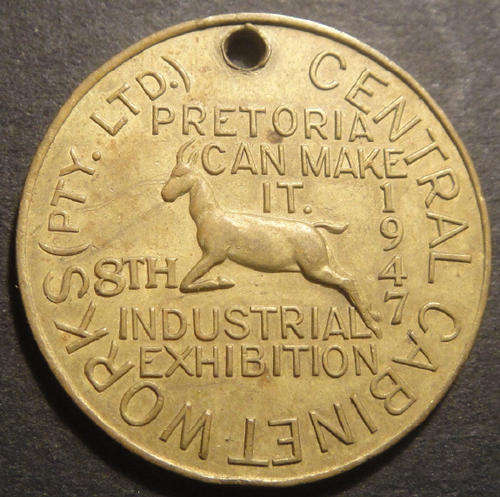 South African Token : Central Cabinet Works Pretoria 1947