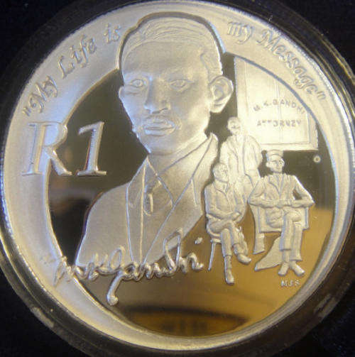 Ghandi : R1 Silver Protea Proof of 1998 (Encapsulated & Boxed)