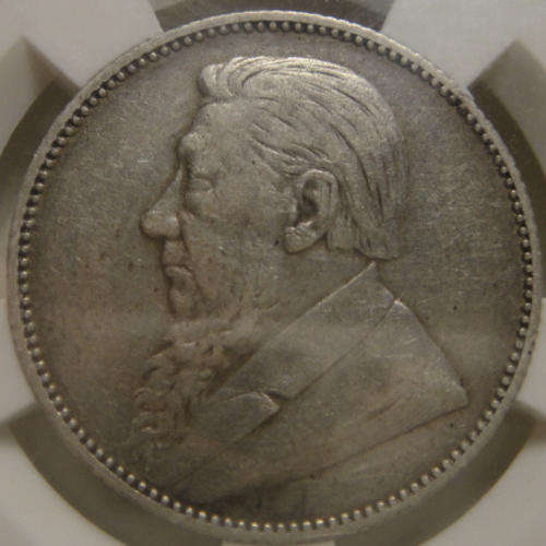 1894 Shilling (1/-) : Paul Kruger ZAR : Sangs graded XF details