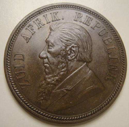 1892 Penny (1d) : Paul Kruger ZAR (MINT STATE)